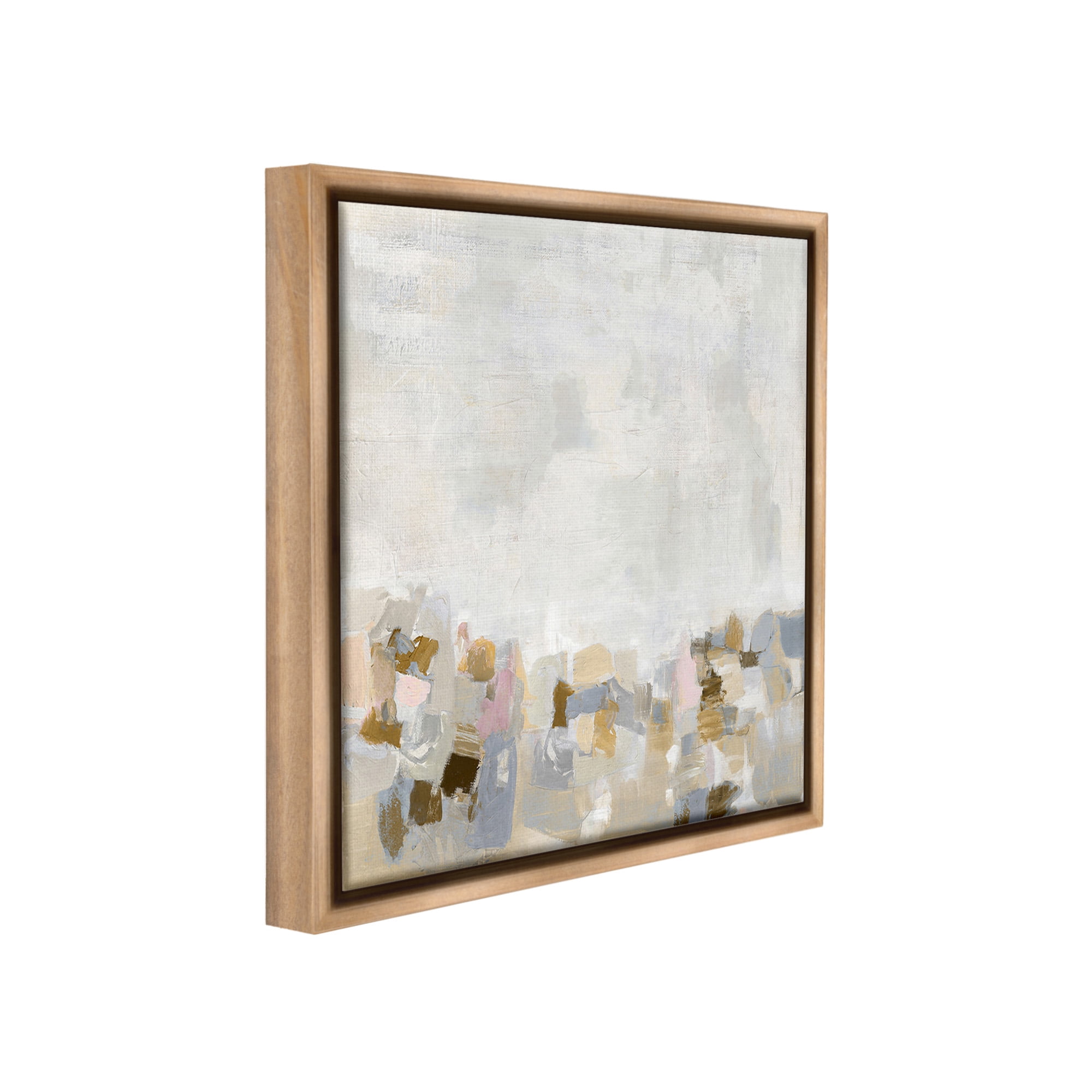 Stupell Industries Subtle Flecked Landscape Abstract Painting Brown Floater Framed Canvas Art Print Wall Art, 25 x 25