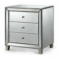 thumbnail image 3 of Tuke Mirrored Nightstand, Mirrored Nightstand, Bedroom Nightstand, MDF Nightstand, Mirrored Bedside Table, Silver Nightstand, Three Drawer Nightstand with Clear Knobs, 3 of 4