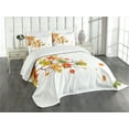 thumbnail image 3 of Ambesonne Fall Quilted Bedspread Set 3 Pcs, Autumn Foliage Maple Leaf, King Size, Yellow Orange, 3 of 5
