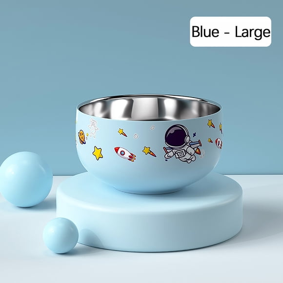 Chmadoxn Mixing Bowls,Soup Bowls Stainless Steel Household Children's Soup Rice Bowl Double-layer Heat Insulation Anti-scald Bowl Household Fruit Instant Noodles Bowl Tableware Stainless steel bowl