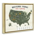 Stupell Industries National Parks Map Diagram Town & City Painting Gold