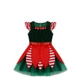 thumbnail image 3 of Yruioon Girls Kids Christmas Santa Dance Tutu Dress Ruffles Velvet Princess Gown for Party Green 12, 3 of 7