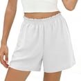 thumbnail image 2 of Sentmoon High Waisted Shorts High Waist Beach Shorts Breathable Solid Color Regular Fit Comfy Shorts for Women with Pockets Active for Going out and Summer Beach Day Essentials S-2XL, 2 of 8