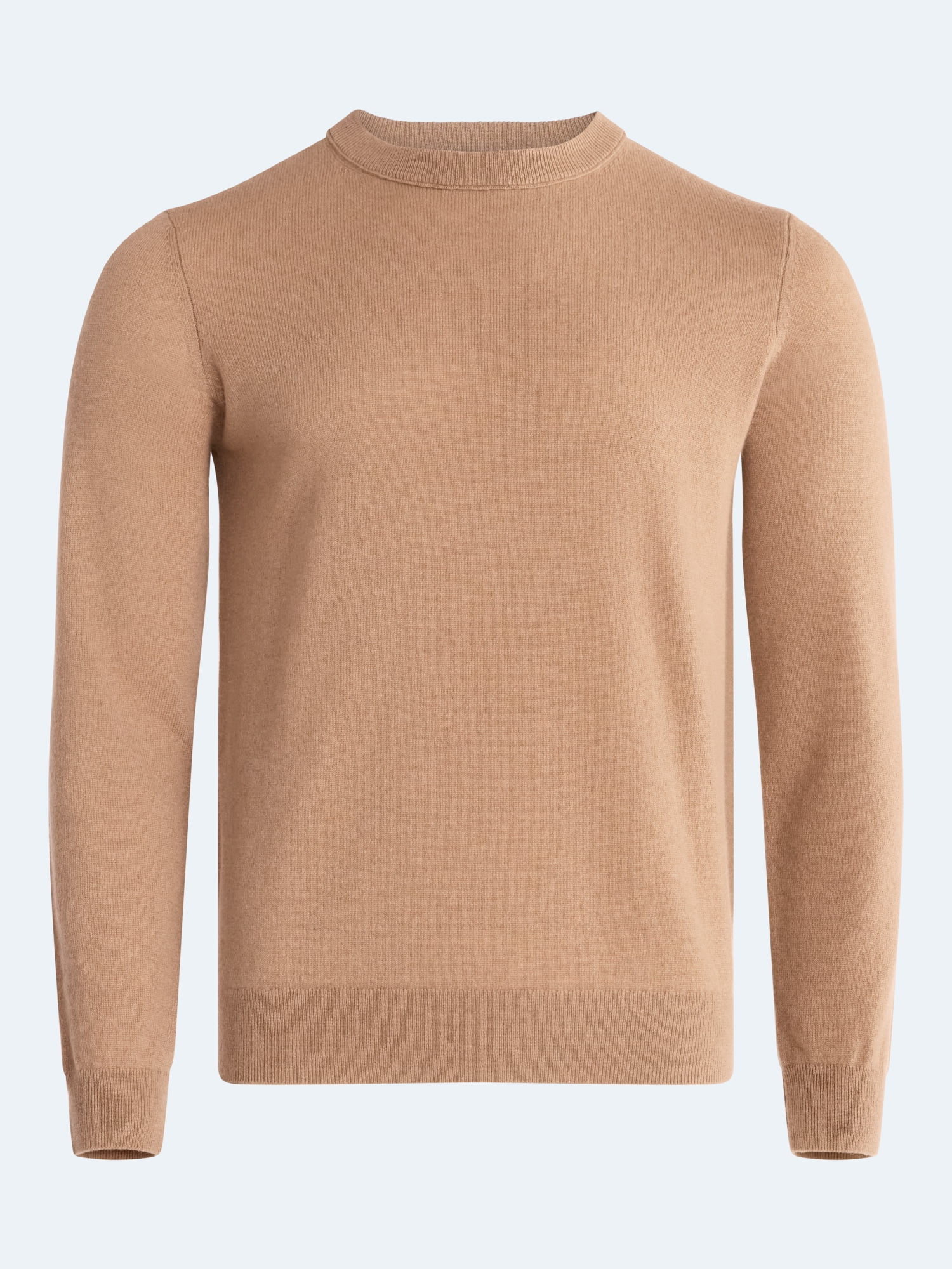 Free Assembly Men’s Cashmere Crewneck Sweater with Long Sleeves, Midweight, Sizes XS-2XL