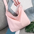 thumbnail image 2 of harmtty Women Solid Color Canvas Shoulder Bag Adjustable Strap Handbag Storage Pouch,Gray, 2 of 8