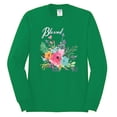 thumbnail image 2 of Wild Bobby, Cute Hearts and Flowers Blessed, Inspirational/Christian, Men Long Sleeve Shirt, Kelly, 2XL, 2 of 3