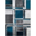 thumbnail image 2 of Boxes/Cubism/Squares Modern Abstract Contemporary Hand Carved Area Rug-Silver/Turquoise/Gray/Black, 2 of 4