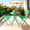 Green, variant on Skandiquip 3-Piece Metal Outdoor Folding Bistro Set, Foldable Table & 2 Chairs, Space-Saving Patio Dining Furniture for Balcony, Garden & Yard, Black