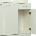 thumbnail image 6 of Storage Cabinet with Doors, Farmhouse Wardrobe Closet Storage with 6 Doors, 1 Open Shelves, and Drawer for Bedroom Living Room Kitchen Entryway, White, LJ3880, 6 of 10