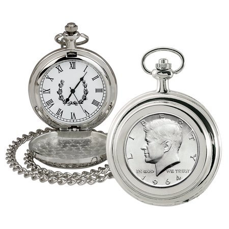 American Coin Treasures 1964 Silver JFK Half Dollar Men's Pocket Watch