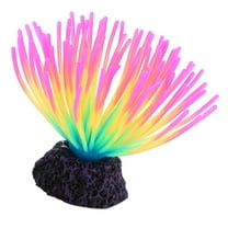 Unique Bargains Soft Silicone Glowing Aquarium Anemone Aquatic Artificial Coral for Fish Tank Decoration Multicolor 12x12x7.5cm