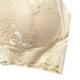 thumbnail image 3 of LYEAA Front Closure Bras for Women Plus Size Soft No Wire Lace Push up Everyday Bras Wireless Support Solid Lift Sleep Bras Comfortable Wirefree Breathable Shaping Daily Bralette Beige 5XL, 3 of 4