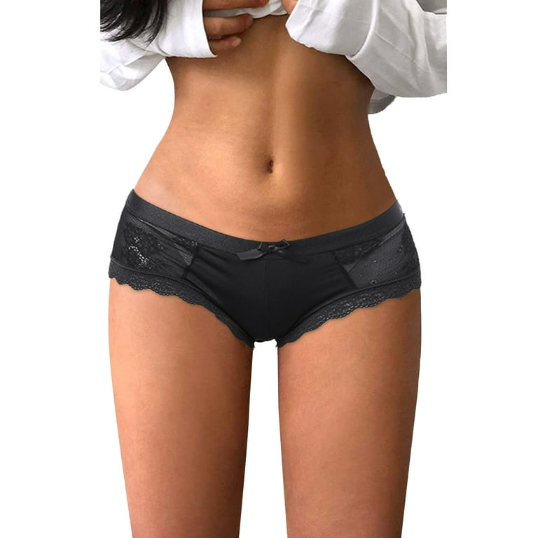 zuwimk Womens Thong Underwear,Women's Micro Thong String Breakaway  Adjustable Very Low Rise Black,XL