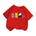 thumbnail image 2 of WOYY Big Girls Graphic Tee Cartoon Cat Print Cotton Short Sleeved T-Shirt for Kids, 2 of 4