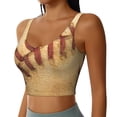 thumbnail image 2 of Gukieu Vintage Baseball Print Women's Sports Vest, Low-neck U-shaped Removable Pad Sports Bra for Yoga, Exercise, Dance-Medium, 2 of 8