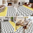 thumbnail image 6 of Area Rug 60×96in, Abstract Geometric White Arrow Lines Chevron Floor Carpet Living Room Rug, Yellow Non-Slip Welcome Mat Indoor Rugs for Bedroom Dining Room, 6 of 9
