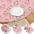 thumbnail image 4 of Pink Cow Heart Pattern Round Fitted Tablecloth with Elastic Edge,Dining Table Cover Waterproof,Outdoor Round Tablecloth for Camping,Dining,Indoor and Outdoor, 4 of 7