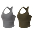 thumbnail image 1 of Sujetador deportivo para mujer, Tops cortos de entrenamiento con almohadilla en el pecho extraíble para Yoga, gimnasio, Fitness, 2 uds., 1 of 5