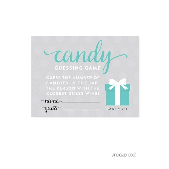 Candy Guessing Game Diamond Blue Baby & Co. Baby Shower Game, 30-Pack