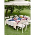 thumbnail image 4 of Outdoor Tablecloth with Umbrella Hole for Patio/Picnic/Party/Camping, Patriotic USA Flag Waterproof Table Cloth Rectangle Table Cover Washable, Independence Day Firework Cream Striped (52"x 70"), 4 of 9