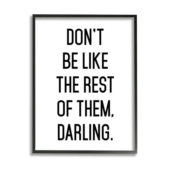 Stupell Industries Be Yourself Bold Inspiring Phrase Quote Graphic Art Black Framed Art Print Wall Art, Design by Lettered and Lined