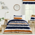 thumbnail image 2 of Sweet Jojo Designs Stripe Navy Blue and Orange Twin Bedding Collection, 2 of 6