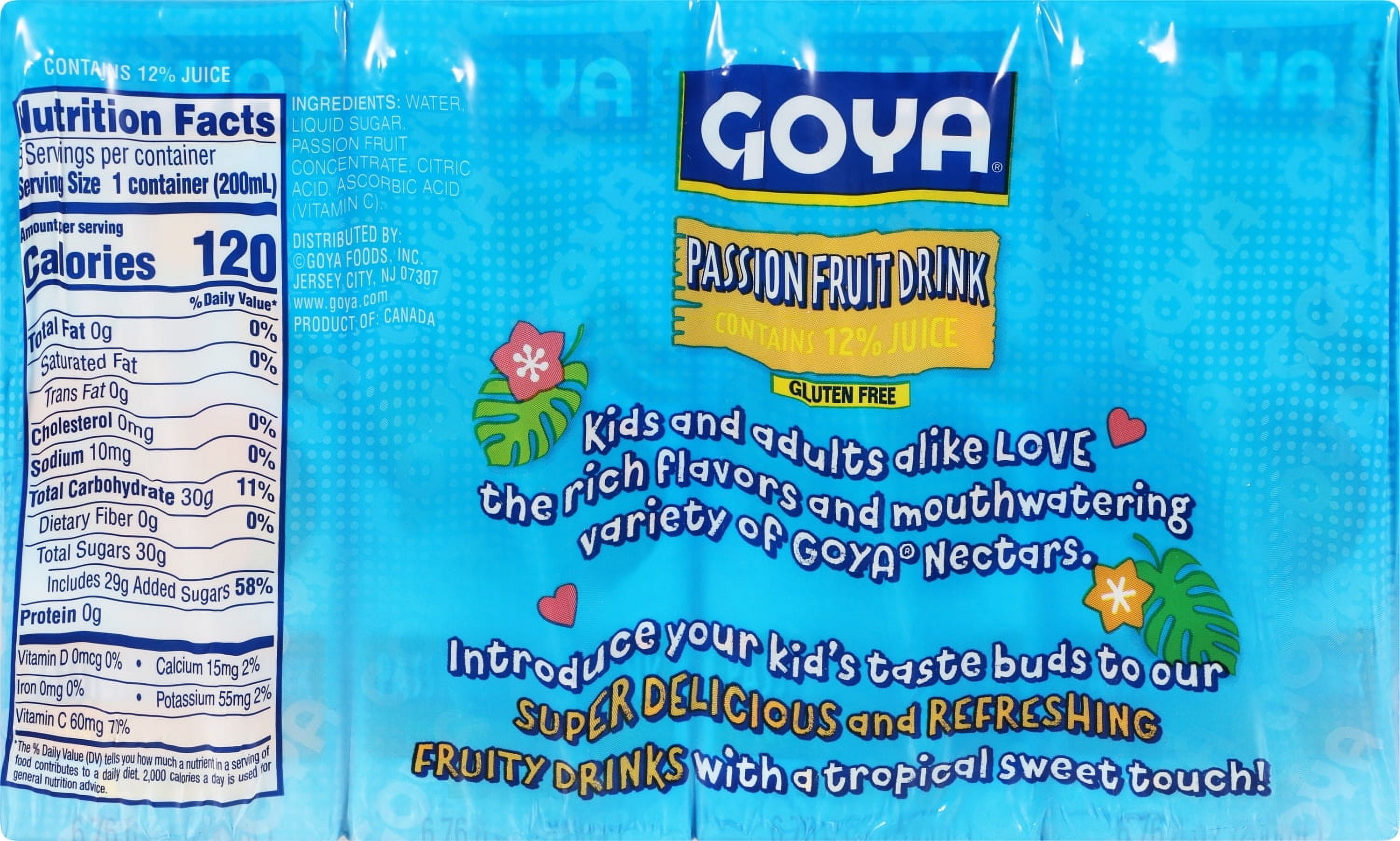 Goya Passion Fruit Drink, 6.76 oz, 8 Pack