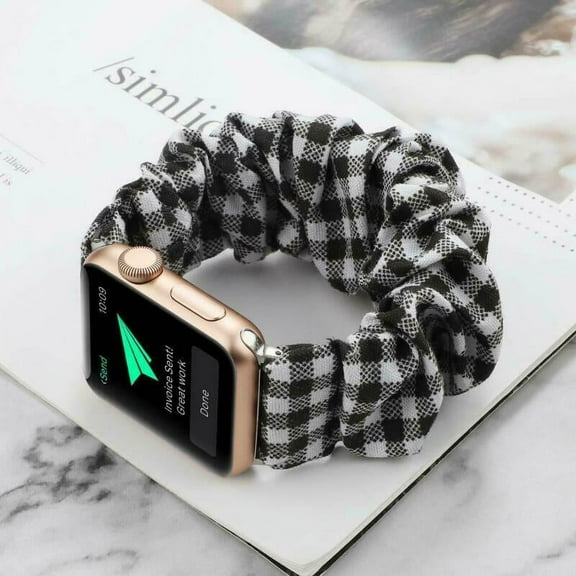 LNKOO Scrunchies Watch Band for Women, Soft Replacement Elastic Wristband Compatible for iWatch Series 6 5 4 3 2 1 Compatible with Apple Watch Band 38mm 40mm 42mm 44mm