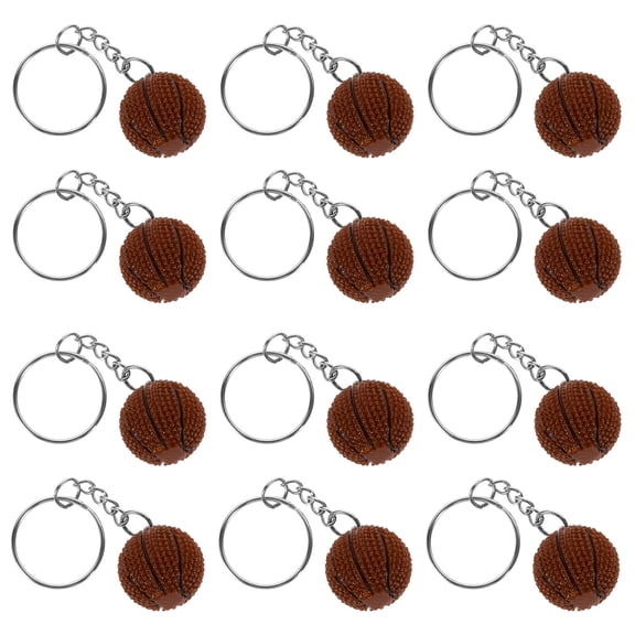 KALLORY 12Pcs Sports Keychains Orange Resin Pendant For Thanksgiving Celebration
