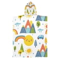 thumbnail image 2 of Kid Hooded Beach Towel inch Bath Poncho Towels Soft Absorbent Quick Dry for Boy Girl Car Mountain Sun Tree Rainbow M, 2 of 7