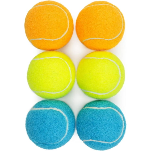 PrimePets Balles de Tennis Couineuses pour Chiens ( Jaune+ + Orange+.squeaky à Fort Rebond)