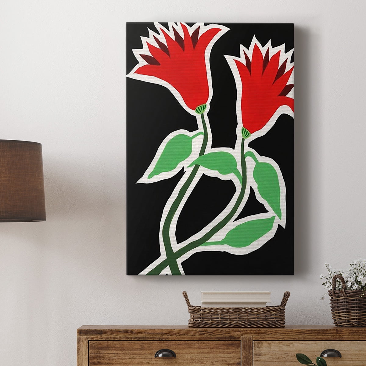 Pop Flowers VI Premium Gallery Wrapped Canvas - Ready to Hang