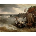 thumbnail image 2 of Andreas Achenbach 14x12 Black Ornate Wood Framed Double Matted Museum Art Print Titled: Seascape (1894), 2 of 5