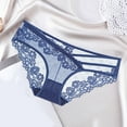 thumbnail image 2 of Womens High Waist Sexy Lace Mesh Underwear Womens Underwear Comfortable Lace Thong Ruffled Panties Women Pack Barely There Panties for Women Bikini Lot Feel Foxy Booster on Clearance L Blue, 2 of 3