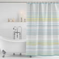 thumbnail image 4 of Aqua Yellow Stripe Waterproof Fabric Shower Curtain,Abstract Art Modern Vertical Striped Waterproof Fabric Shower Curtain for Bathroom Curtains Bathtubs Shower Curtains with 12 Hooks Small 36x72in, 4 of 8