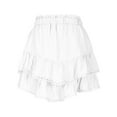 thumbnail image 3 of EINCcm Flowy Mini Skirt for Women Casual Boho Ruffle Tiered Skirts High Waist Mini Skirts Eyelet Lace Trim Short Skirts, 3 of 5