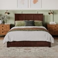 thumbnail image 2 of AFI Madison Queen Platform Bed with Wood Headboard Footboard & Twin XL Trundle, Walnut, 2 of 12