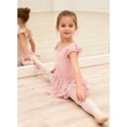 thumbnail image 5 of Aideaone Girls Ballet Dance Dress Toddler Leotards Ruffle Sleeve Shiny Ballet Tutu Skirt Pink 2-9T, 5 of 6