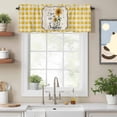 thumbnail image 2 of Vintage Sunflowers Valance Curtain for Windows Yellow Plaid You Are My Sunshine Country Rod Pocket Curtain Valances Short Window Treatments Panels for Kitchen Bathroom Laundry Basement 60 x 14 Inch, 2 of 9