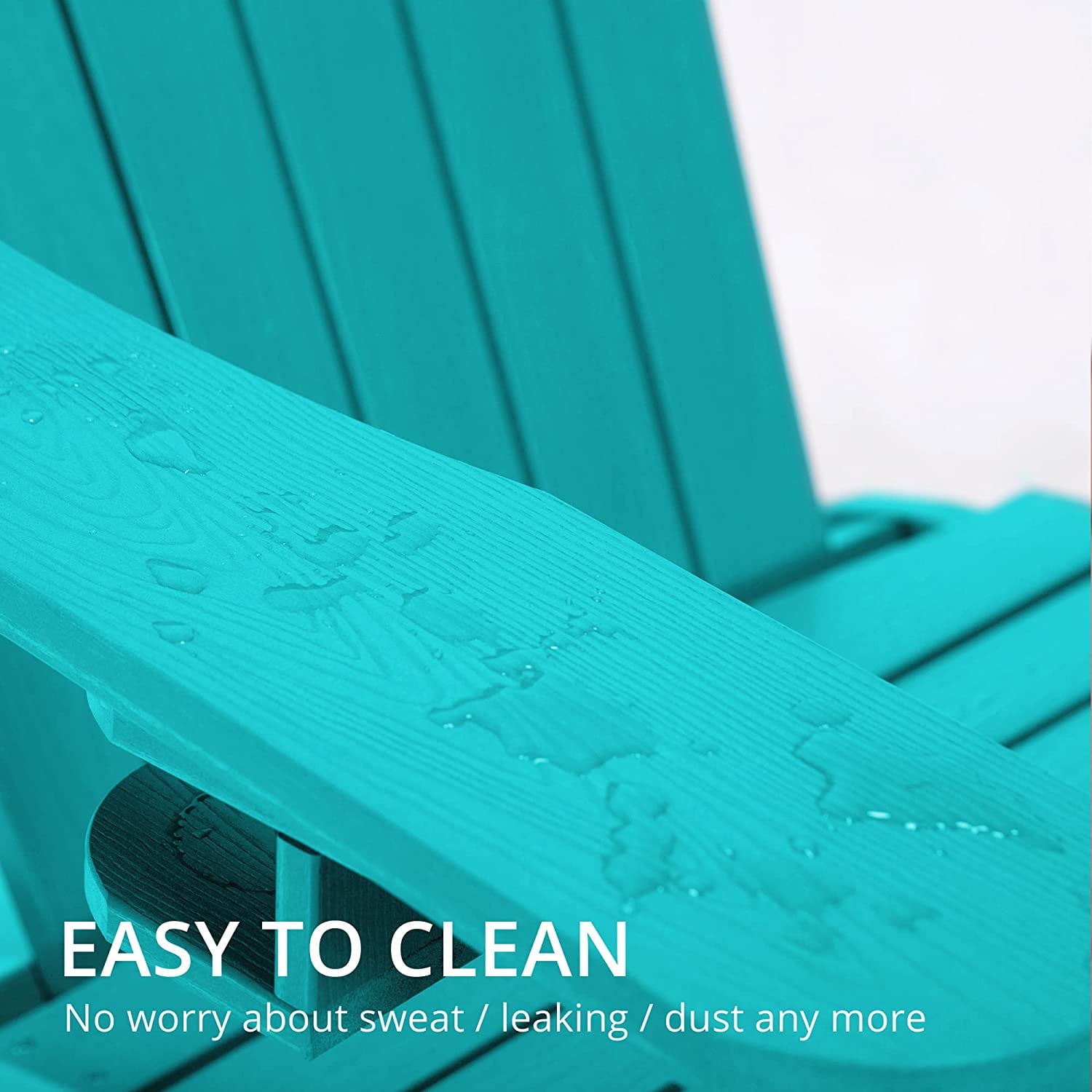 Dycanpo Adirondack Chairs Set of 6 with Cup Holder, 300lbs Weather Resistant, Aruba Blue