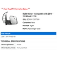 thumbnail image 2 of Right Mirror - Compatible with 2010 - 2014 Ford E-150 2011 2012 2013, 2 of 2