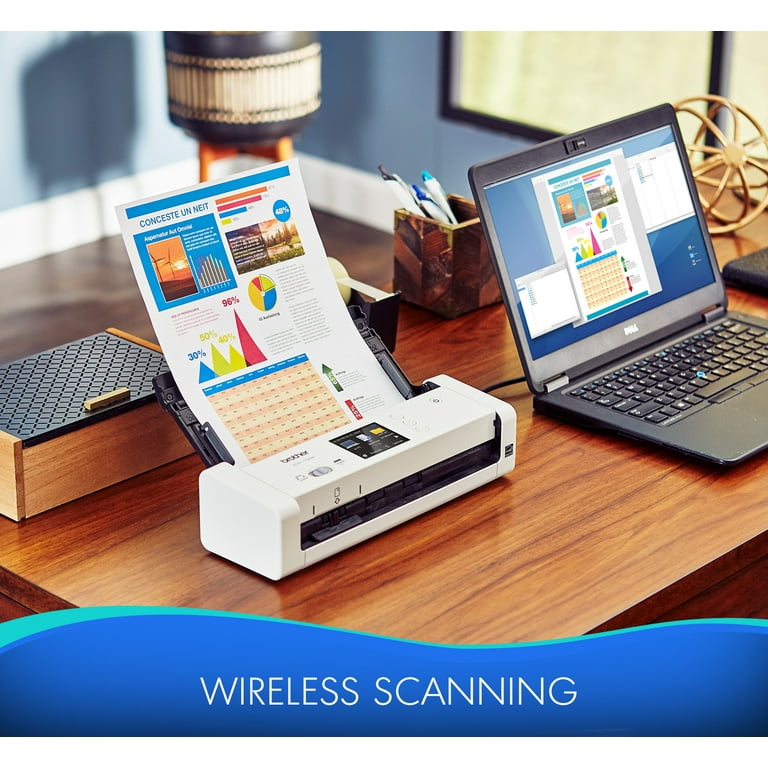 Brother ADS-1700W Desktop Scanner, Compact, Wireless, Document