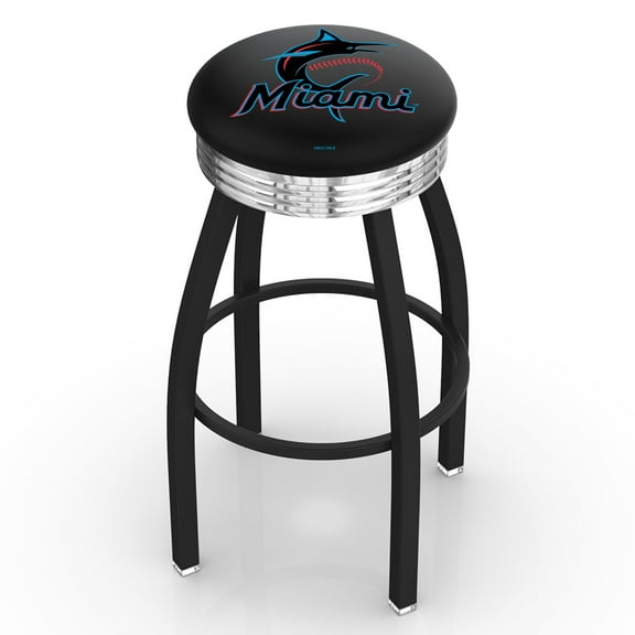 Miami Marlins 25" Swivel Counter Stool with Chrome Accent