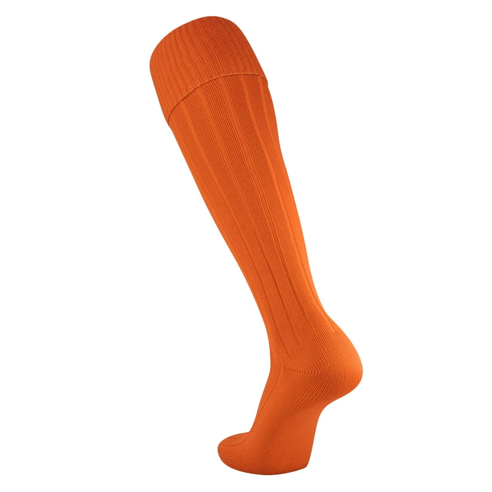 TCK TCK European Style Solid Soccer Socks in Nylon (M, Orange