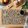thumbnail image 2 of Black Beige Modern Placemats Set of 4 Abstract Art Retro Place Mats Indoor Wipeable Table Mats Washable Cloth Dining Table Placemats for Kitchen Holiday Party Home Decor 13x19 Inch, 2 of 9