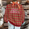 thumbnail image 2 of ZUKMRJPC Womens Crewneck Christmas Sweaters Merry Christmas Letter Print Fleece Lined Long Sleeve Cute Plaid Sweatshirts Holiday Party Shirts, 2 of 9