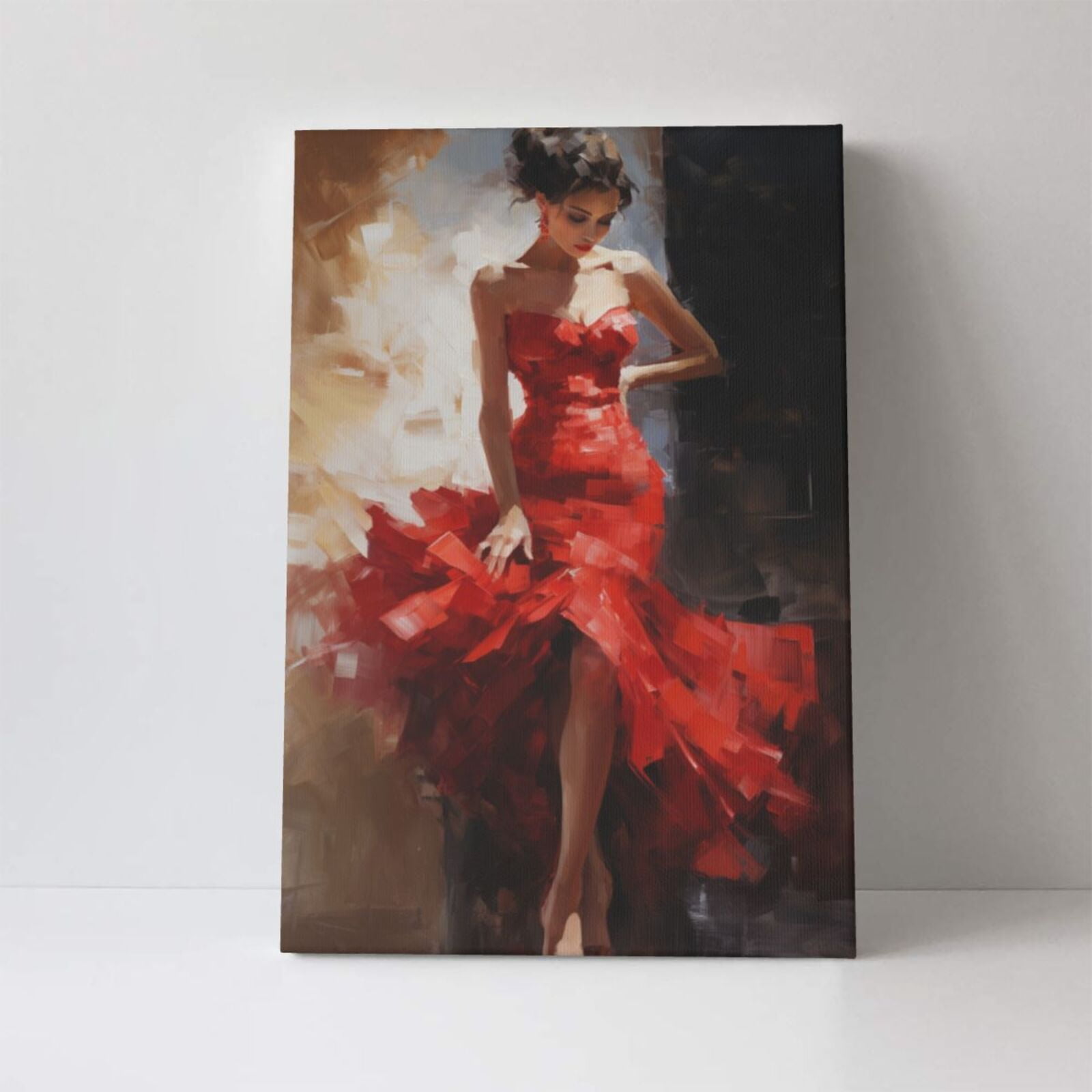 16x24 inch Canvas Paintings For Bedroom Woman In Red Dress,Home Room Decor Bedroom Accessory,Charm Woman In Red Dress Poster Prints,Gift For Lovers,Bedroom,Woman Cave,Bar,Cafes Wall Art Decor