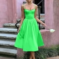 thumbnail image 5 of JGGSPWM Womens Corset Dress Elegant Spaghetti Strap Bustier Midi Dress Low Cut Flowy Pleated Hem Formal Dresses with Pockets Green XXL, 5 of 8