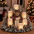 thumbnail image 3 of Christmas Lighted Centerpiece with Flameless Candle Glow, Enchanting Christmas Candle Centerpiece, Solar Outdoor Lights, Holiday Table Topper, 3 of 6