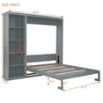 thumbnail image 2 of Harper & Bright Designs Queen Size Murphy Bed Wall Bed with Shelves, Space-Saving Murphy Bed Cabinet for Guest Room Home Office, Gray, 2 of 12